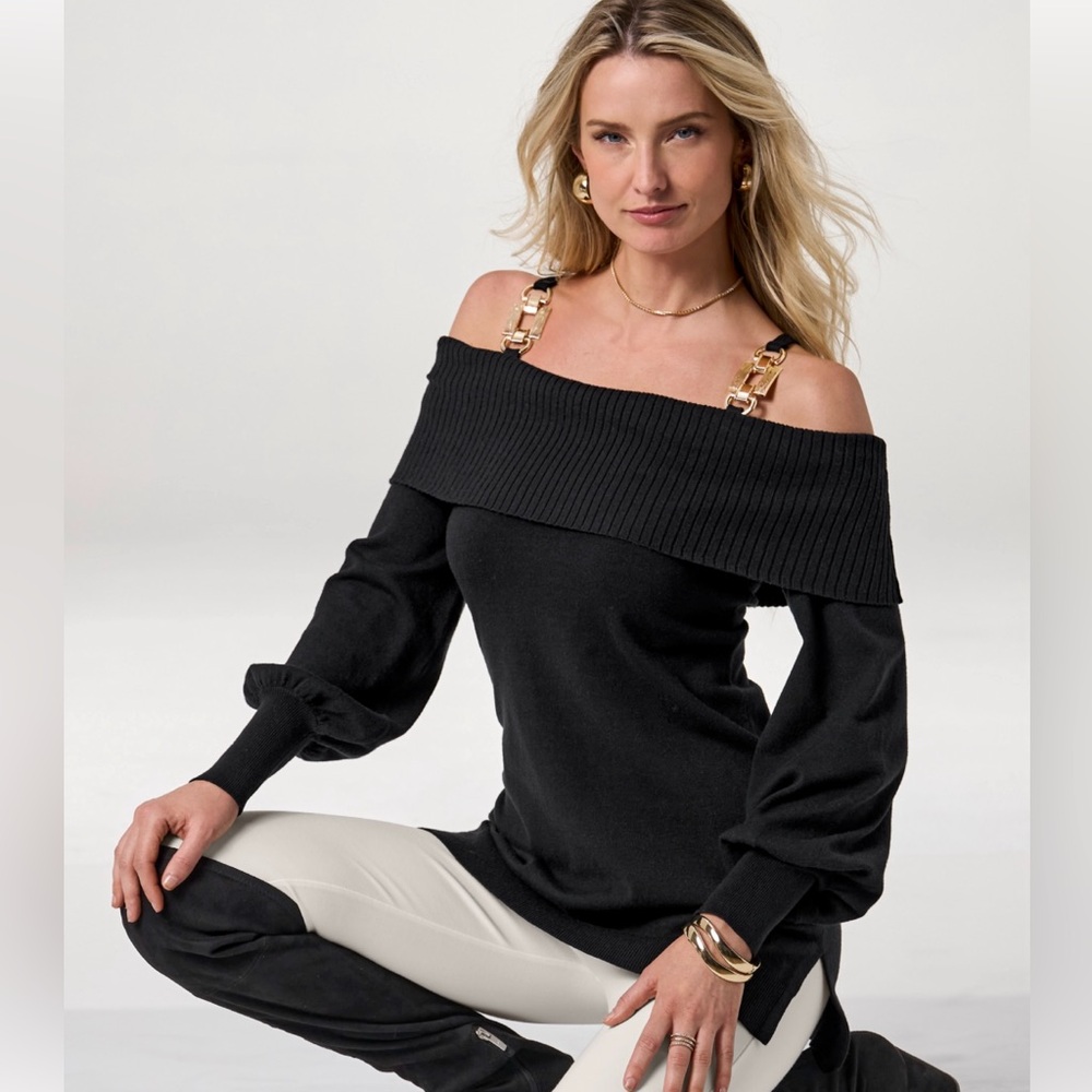 Hardware strap Tunic Sweater